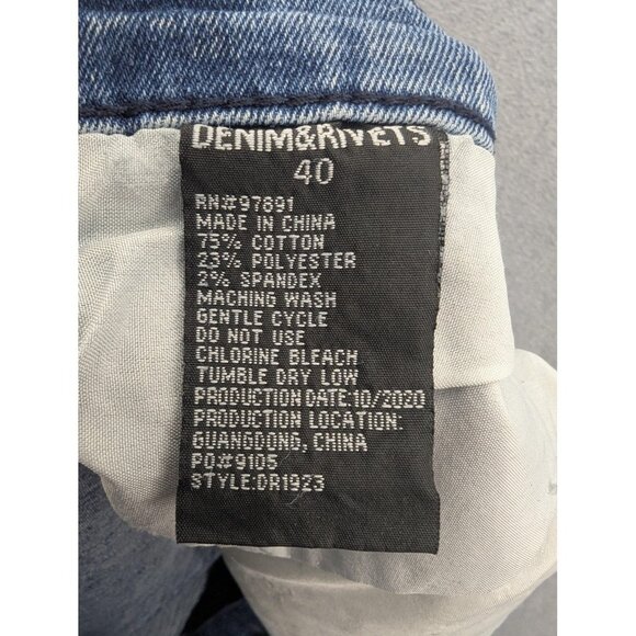 Denim & Rivets Jeans Mens 40 Blue Distressed Stretch Paint Splatter DR1923 - Picture 16 of 16